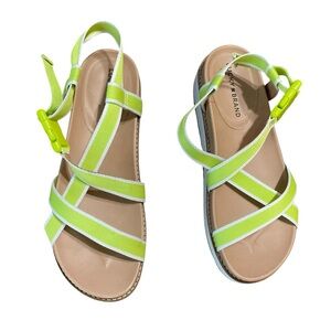 Lucky Brand Neon Green Strappy Platform Sandals Size 9.5